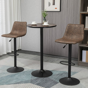 English Elm HOMCOM Rustic 42" Bar Height Round Bistro Table with Weathered Elm Top & Matte Black Steel Base, Indoor/Outdoor W2225P217137