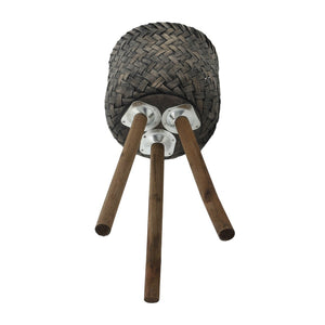 English Elm S/2 Bamboo Wood Planters with Stands Sustainable Indoor Outdoor Natural Grain Decor B079106794