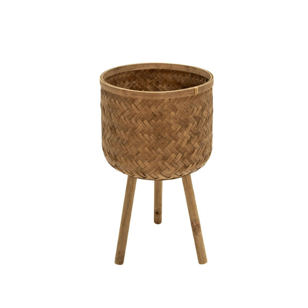 English Elm S/3 Bamboo Wood Tiered Planters with Stands for Indoor Outdoor Organic Decor B079106795