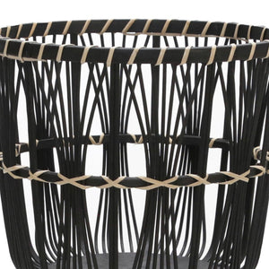 English Elm S/3 Bamboo Tiered Planters with Stands Matte Black Sustainable Indoor Outdoor Set B079106796