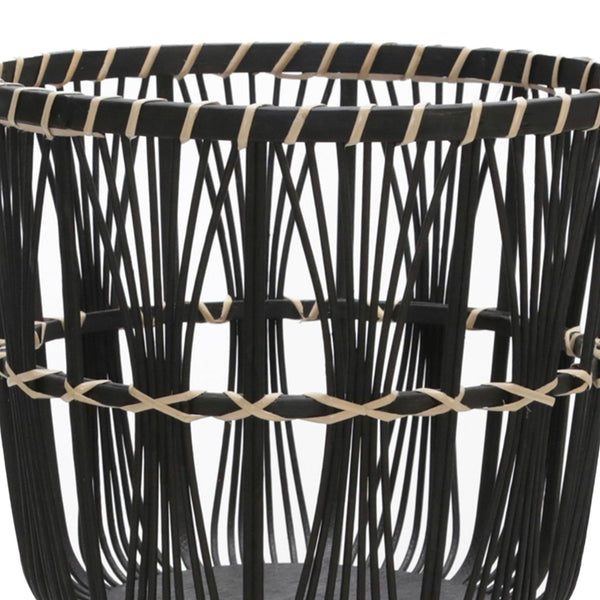 English Elm S/3 Bamboo Tiered Planters with Stands Matte Black Sustainable Indoor Outdoor Set B079106796
