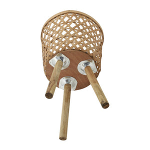 English Elm S/3 Bamboo Wood Graduated Planters with Stands for Indoor Outdoor Living Spaces B079106798