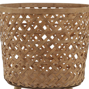 English Elm S/3 Bamboo Wood Graduated Planters with Stands for Indoor Outdoor Living Spaces B079106798