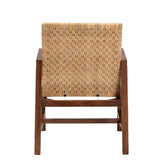 bali & pari Lovina Bohemian Light Honey Rattan and Acacia Wood Arm Chair