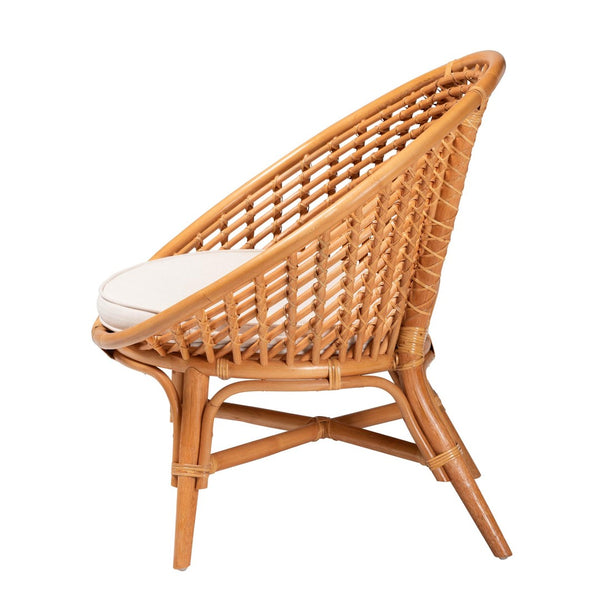 Baxton Studio bali Aerin Modern Bohemian Rattan Accent Chair – Handcrafted Comfort for Coastal & Contemporary Spaces Aerin-Light Honey Rattan-CC