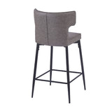 Christopher Knight Home® - Noble House - - 28Inch Counter Height Bar Stools Set Of 2, Modern Bar Upholstered Chairs With Pu Leather, Metal Footrest And Frame For Kitchen Island, Bar Table, Dining Room, Gray