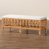 bali & pari Ibiza Modern bohemian Natural Brown Rattan Bench