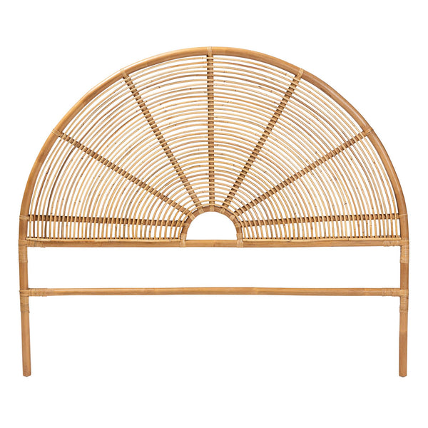 bali & pari Nina Modern Bohemian Honey Rattan Queen Size Standalone Headboard