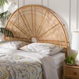 bali & pari Nina Modern Bohemian Honey Rattan Queen Size Standalone Headboard