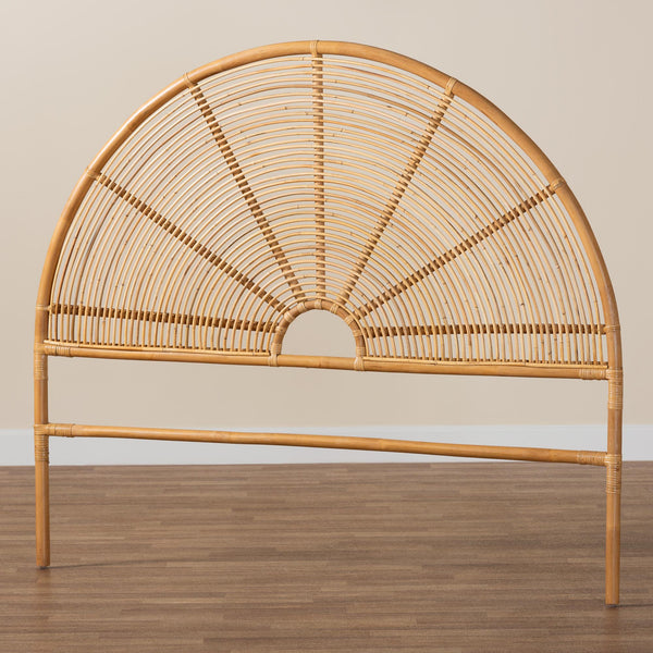 bali & pari Nina Modern Bohemian Honey Rattan Queen Size Standalone Headboard