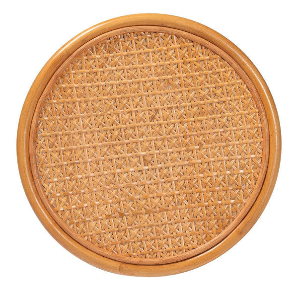 Baxton Studio bali Eldon Bohemian Rattan End Table - Handcrafted, Versatile, Fully Assembled for Any Room Decor Eldon-Light Honey Rattan-Small-ET