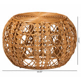 bali & pari Tiramisu Modern Bohemian Natural Brown Rattan Coffee Table