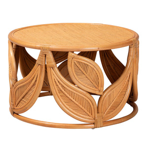 bali & pari Raflesia Modern Bohemian Natural Rattan Coffee Table