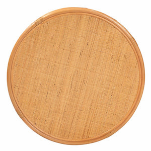 Baxton Studio bali Raflesia Handcrafted Rattan Coffee Table – Bohemian Style with Openwork Floral Design, 29.5" Round Raflesia-Light Honey Rattan-CT