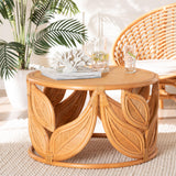 bali & pari Raflesia Modern Bohemian Natural Rattan Coffee Table