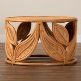 bali & pari Raflesia Modern Bohemian Natural Rattan Coffee Table