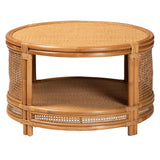 bali & pari Louis Modern Bohemian Natural Brown Rattan Coffee Table