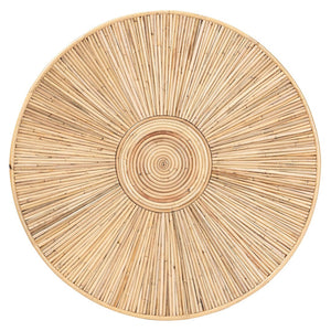 Baxton Studio bali Handcrafted Bohemian Round Coffee Table in Light Honey Rattan – Unique Artisanal Design! Miami-Natural Rattan-CT