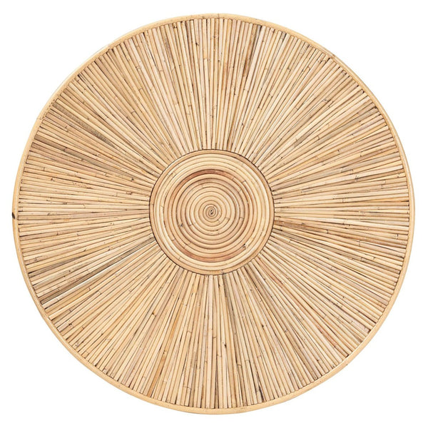 Baxton Studio bali Handcrafted Bohemian Round Coffee Table in Light Honey Rattan – Unique Artisanal Design! Miami-Natural Rattan-CT
