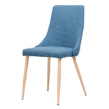 Christopher Knight Home® - Noble House - Sabina Mid Century Muted Blue Fabric Dining Chairs with Light Walnut Wood Finished Legs (Set of 2)