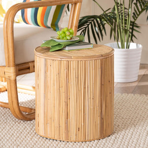Baxton Studio bali Milagra Modern Bohemian Natural Rattan End Table – Stylish Accent for Any Room & Functionality Misisipi-Natural Rattan-ET