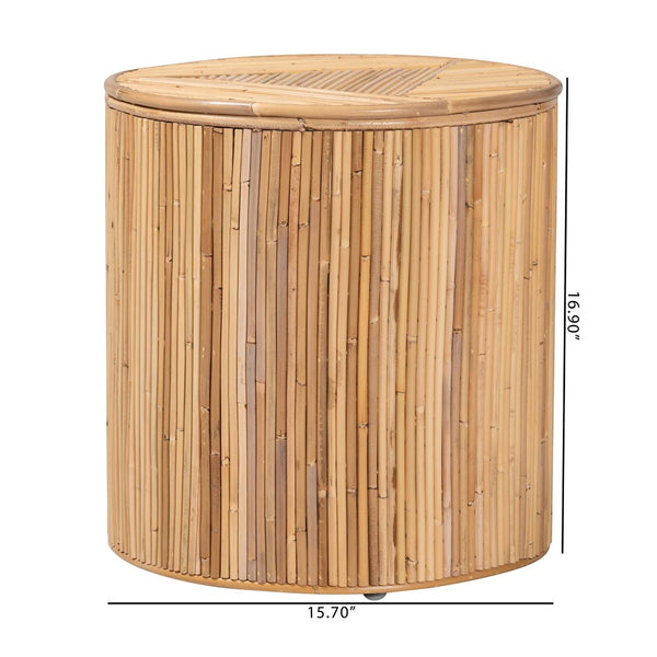 Baxton Studio bali Milagra Modern Bohemian Natural Rattan End Table – Stylish Accent for Any Room & Functionality Misisipi-Natural Rattan-ET