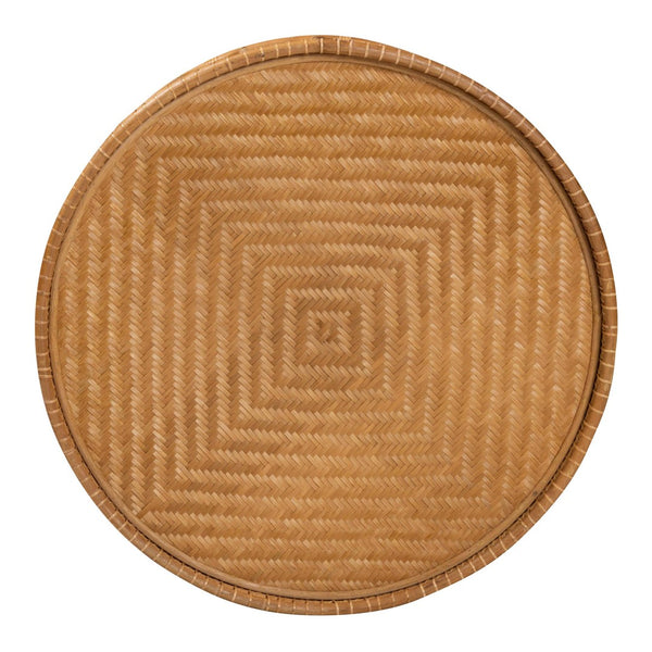 Baxton Studio bali Bali Phoenix Round Honey Rattan Coffee Table - Handcrafted Bohemian Centerpiece for Modern Living Spaces Phoenix-Light Honey Rattan-CT