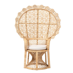 Baxton Studio bali Hecate Handcrafted Bohemian Rattan Peacock Chair – Modern Accent for Stylish Living Spaces WS043-Natural Rattan-CC