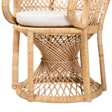 bali & pari Hecate Modern Bohemian Natural Brown Rattan Peacock Chair