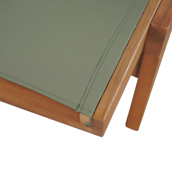 English Elm Christopher Knight Home® - OUTDOOR Chaise Lounge with Acacia Wood Frame and Breathable Mesh Seating for Durable Outdoor Comfort Green,Natural 63.5 L x 31.25 W x 6 H N776P286344G