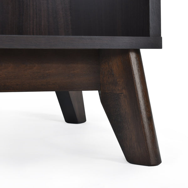 English Elm Christopher Knight Home® - CABINET mid-century modern faux wood storage console with splayed legs, drawers & cubby shelves Wenge 67351.00WENG