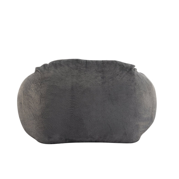English Elm Christopher Knight Home® - Sezze Gray Faux Fur Bean Bag Chair - Shredded Memory Foam, Hypoallergenic, Space-Saving Comfort N775P265552G