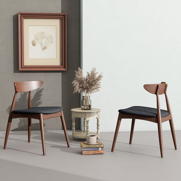 English Elm Christopher Knight Home® - Set Of 2 Retro Rubberwood Chairs With Ergonomic Curved Back & Plush Foam For Ultimate Comfort N759P307037F