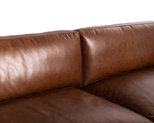 Sunpan Rogers Sofa - Luxurious Leather Comfort with Timeless Design for Your Living Room Sanctuary Shalimar Tobacco Leather