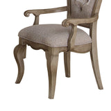 English Elm Beige and Antique Taupe Arm Chair With Button Tufted (Set Of 2)