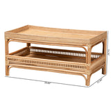 bali & pari Lombok Modern Bohemian Natural Rattan Coffee Table