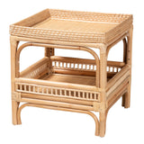 bali & pari Lombok Modern Bohemian Natural Rattan End Table