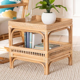 bali & pari Lombok Modern Bohemian Natural Rattan End Table