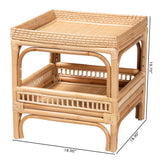 bali & pari Lombok Modern Bohemian Natural Rattan End Table