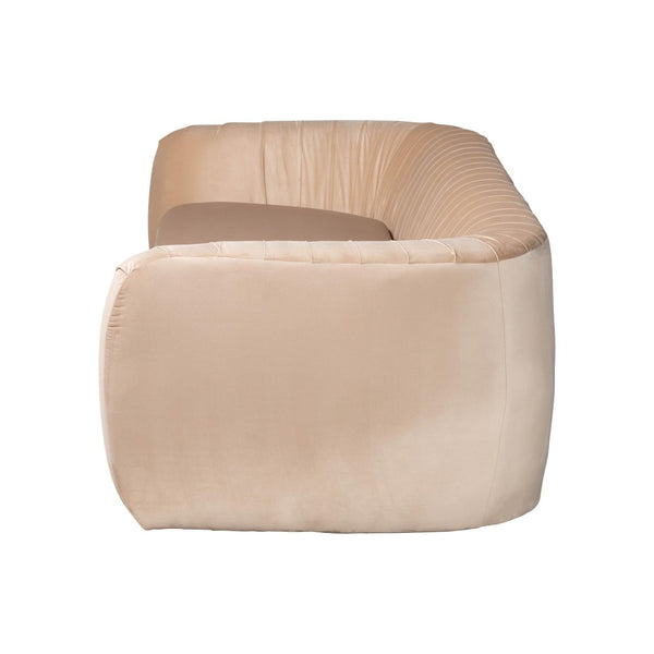 Baxton Studio Baxton Adanna Luxe Champagne Beige Velvet Sofa - Glamorous Design with Plush Comfort & Style TSF-7019-Beige Velvet-Sofa