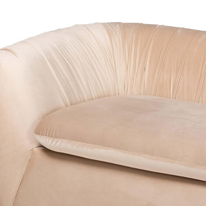 Baxton Studio Baxton Adanna Luxe Champagne Beige Velvet Sofa - Glamorous Design with Plush Comfort & Style TSF-7019-Beige Velvet-Sofa