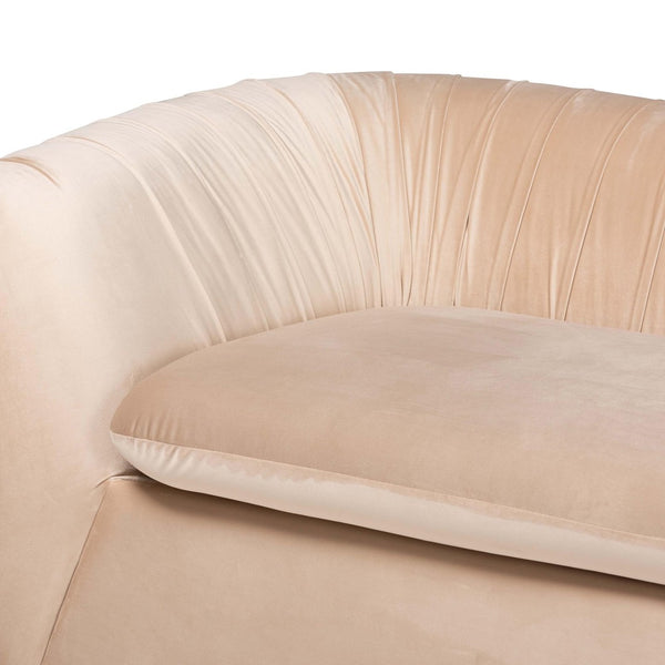 Baxton Studio Baxton Adanna Luxe Champagne Beige Velvet Sofa - Glamorous Design with Plush Comfort & Style TSF-7019-Beige Velvet-Sofa