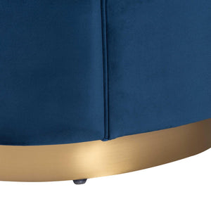 Baxton Studio Baxton Studio Deserae Navy Velvet Sofa with Gold Metal Base - Luxe Glam Furniture for Any Space TSF-7021-Navy Blue Velvet-Sofa