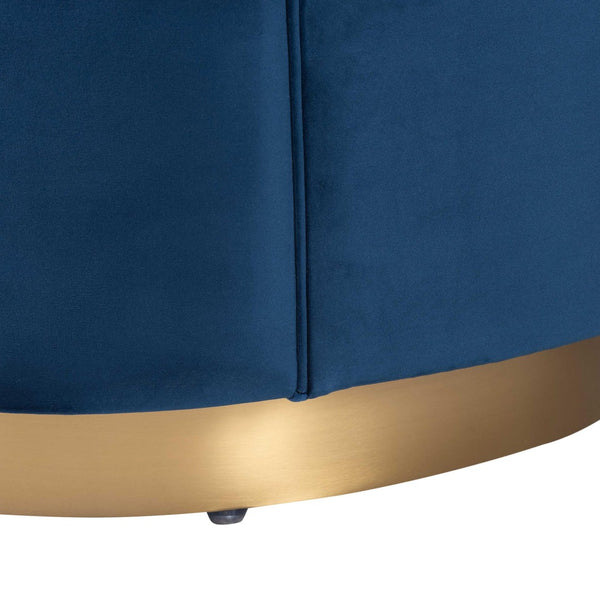 Baxton Studio Baxton Studio Deserae Navy Velvet Sofa with Gold Metal Base - Luxe Glam Furniture for Any Space TSF-7021-Navy Blue Velvet-Sofa