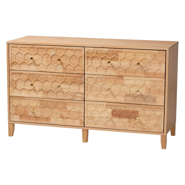 Baxton Studio Baxton Studio Hosea Japandi 5-Piece King Bedroom Set with Honeycomb Design & Ample Storage Solutions SW8588-Natural-5PC King Bedroom Set