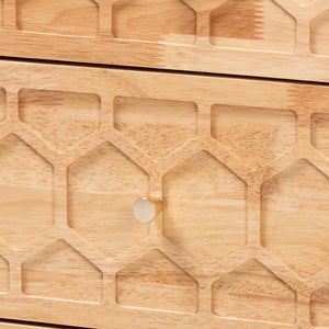Baxton Studio Baxton Studio Hosea Japandi 5-Piece King Bedroom Set with Honeycomb Design & Ample Storage Solutions SW8588-Natural-5PC King Bedroom Set