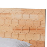 Baxton Studio Hosea Japandi Carved Honeycomb Natural Queen Size 5-Piece Bedroom Set