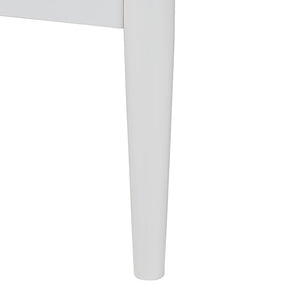 Baxton Studio Baxton Studio Louetta Coastal Platform Bed with Geometric Carved Headboard for Modern Bedrooms King SW8591-White-King