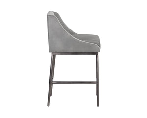 Sunpan Dalary Counter Stool - Stylish Bravo Metal Faux Leather & Polo Club Stone Fabric for Any Space