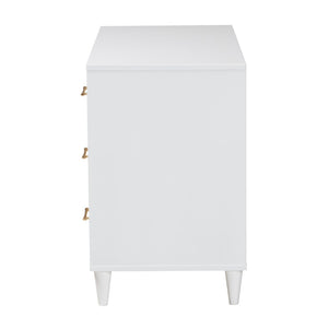 Baxton Studio Baxton Studio Louetta Coastal Dresser - Elegant 6-Drawer Storage with Carved Geometric Design SW8000-63D6D-6DW-White-Dresser